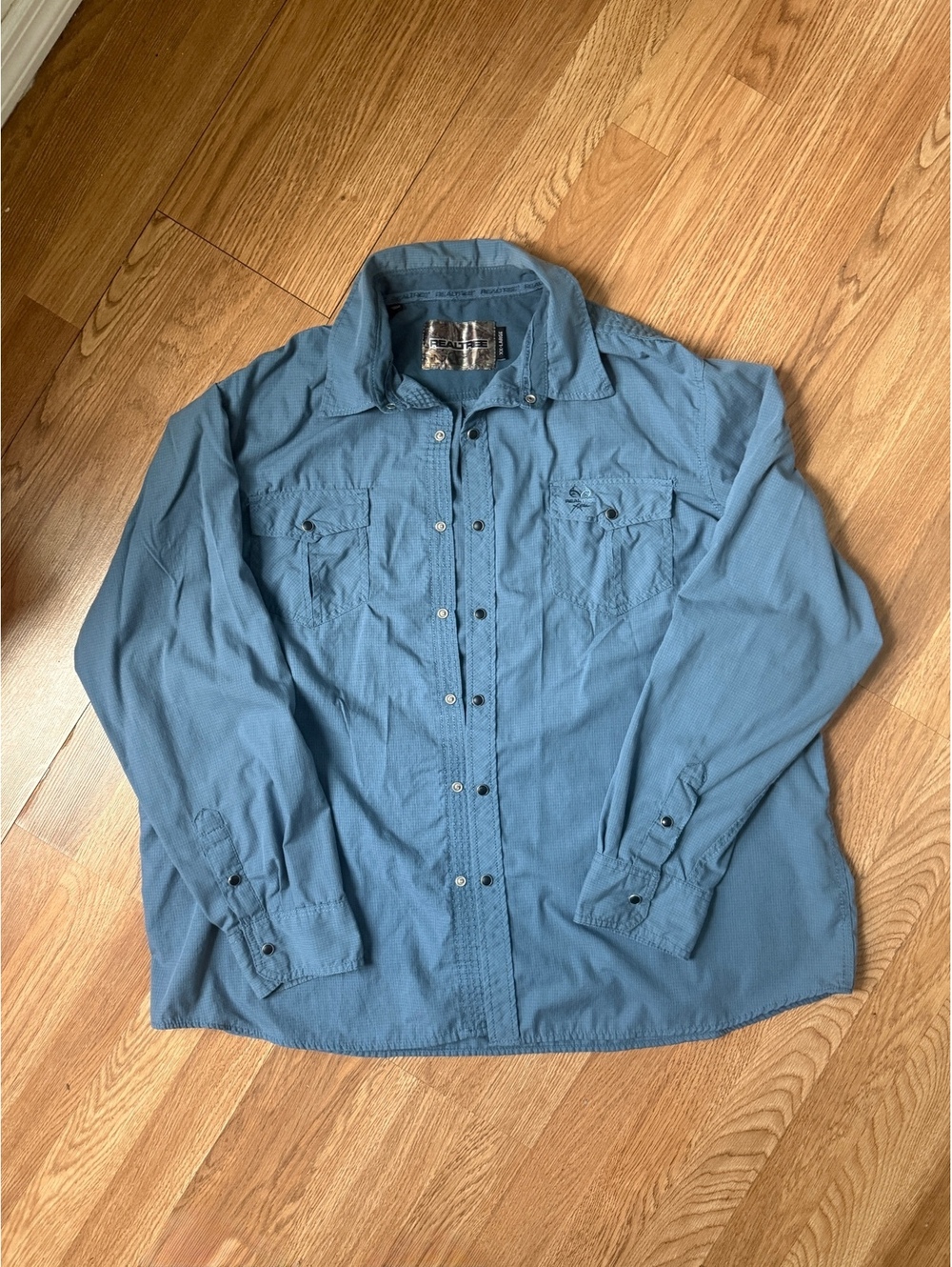 Realtree Men's XXL Long Sleeve Button-Up Shirt XXL Blue